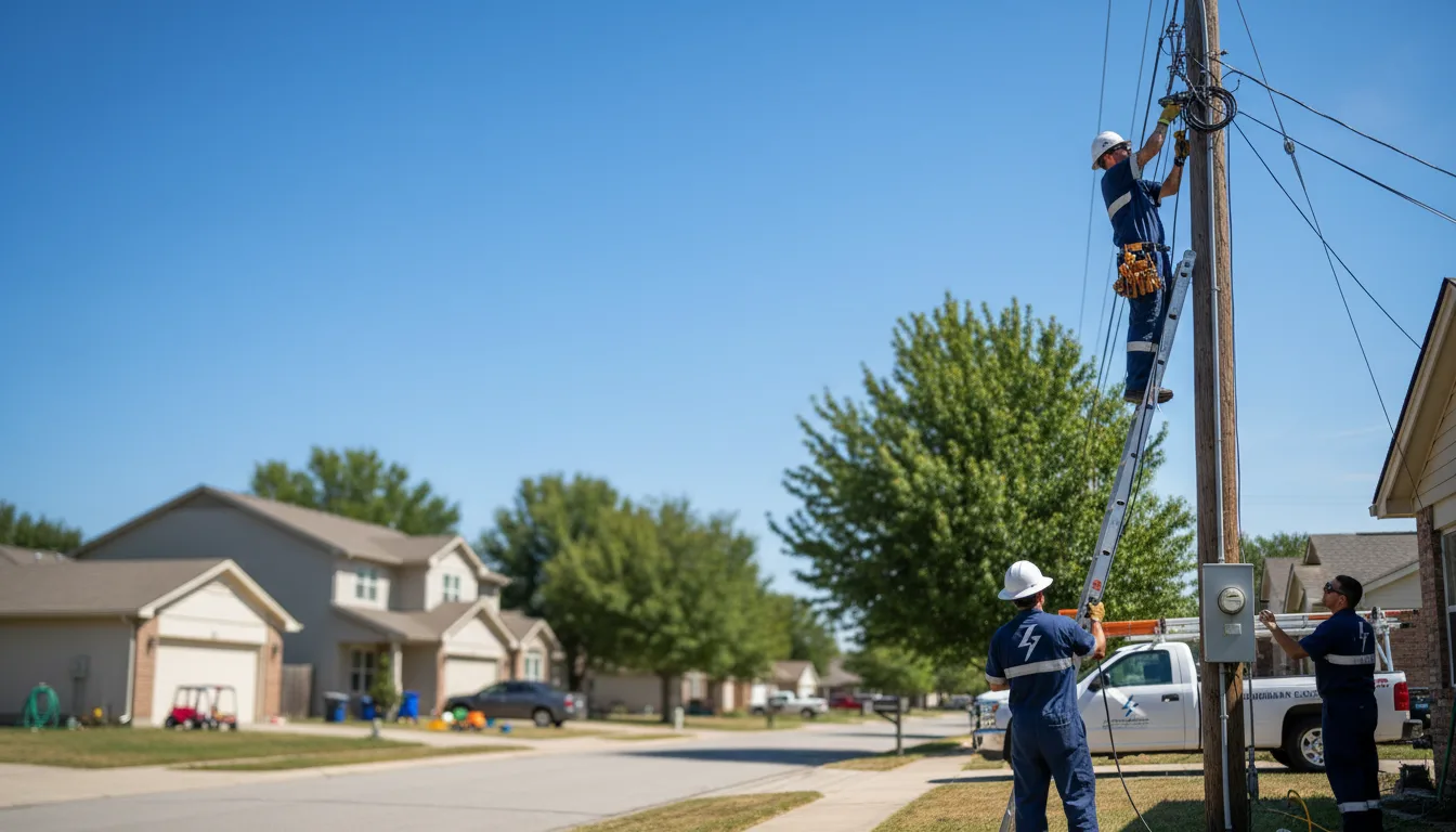 Residential electrician providing installation services in Bowlegs, OK
